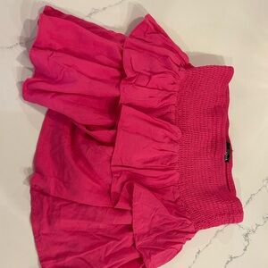Aqua Hot Pink Smocked Top